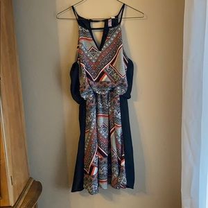 Multi Colored fit and flare dress